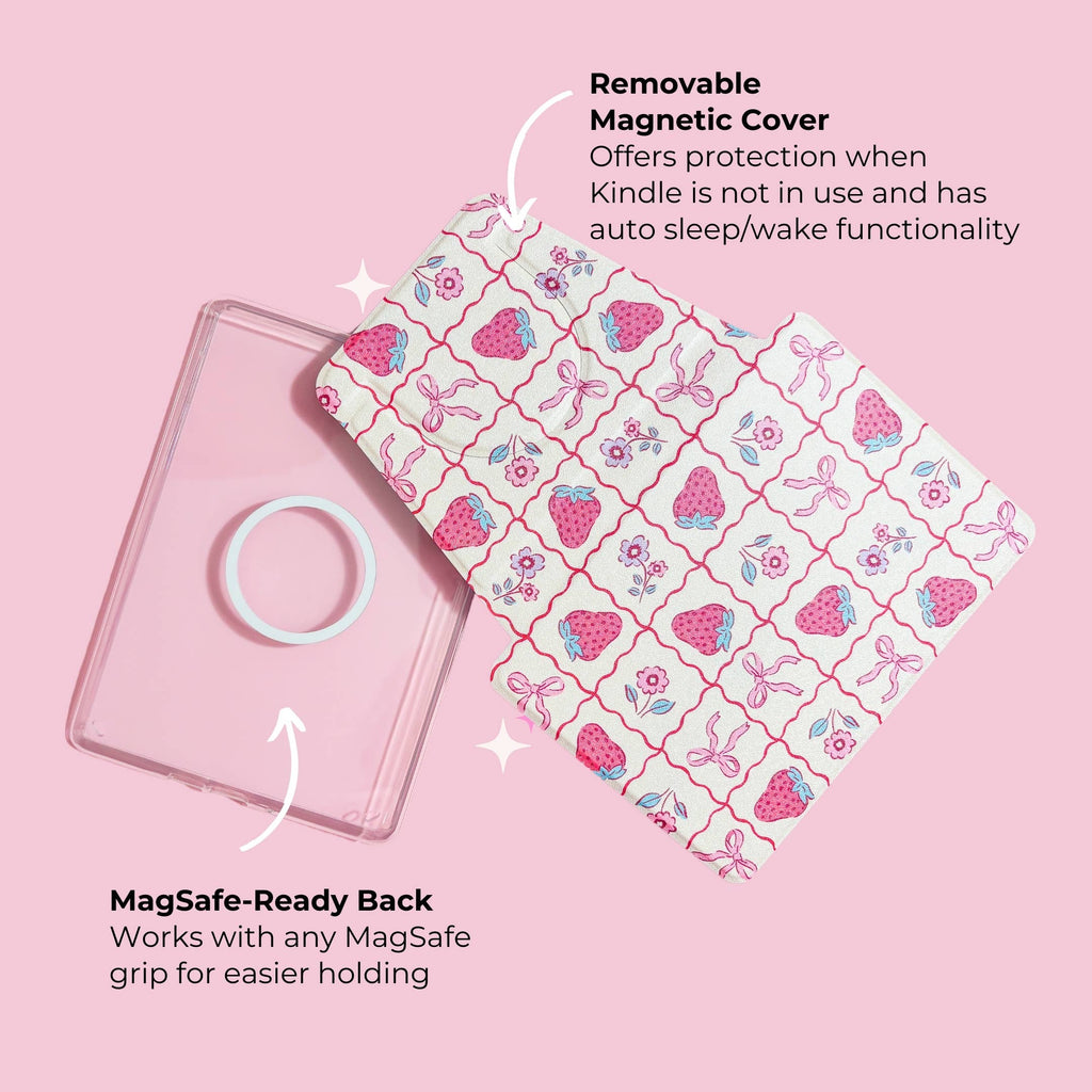 Magnetic Removable Cover & Stand - Checkered Kindle Case